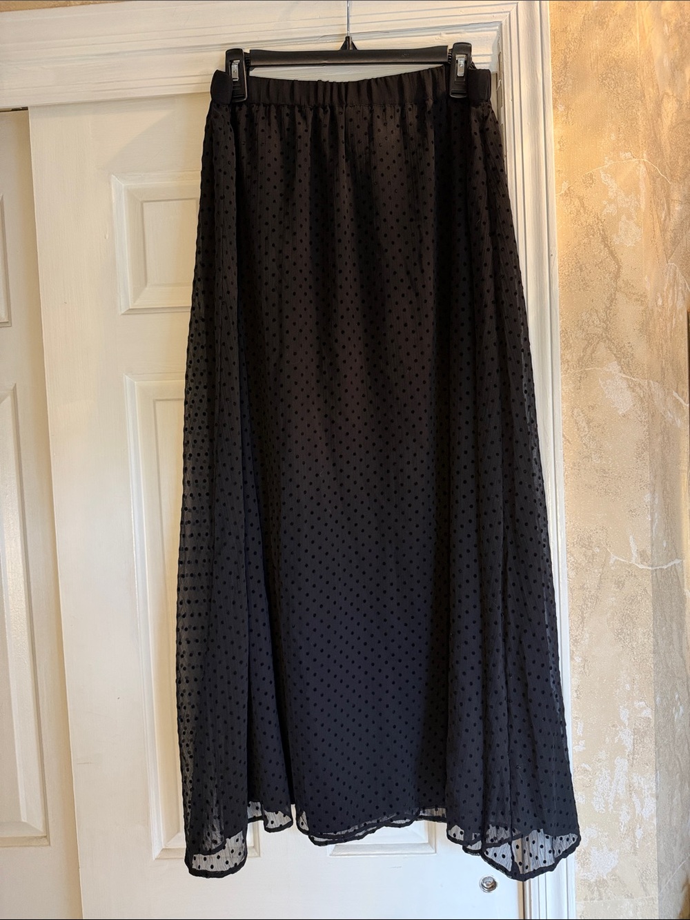 Old Navy Black Polka Dot Maxi Skirt